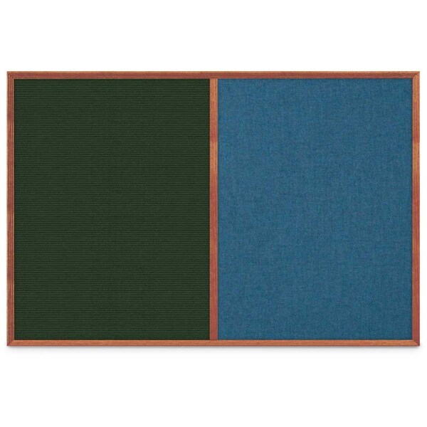 United Visual Products Slim Style Indoor Enclosed Corkboard, 30 UV503SC-SATIN-COBACC - main